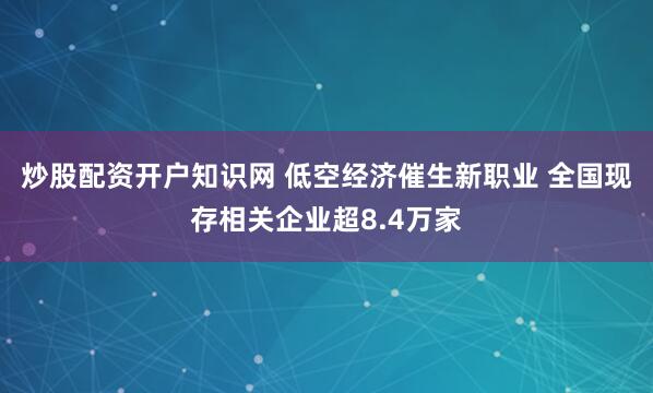 炒股配资开户知识网 低空经济催生新职业 全国现存相关企业超8.4万家