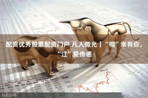 配资优秀股票配资门户 凡人微光｜“榕”幸有你，“江”爱传递